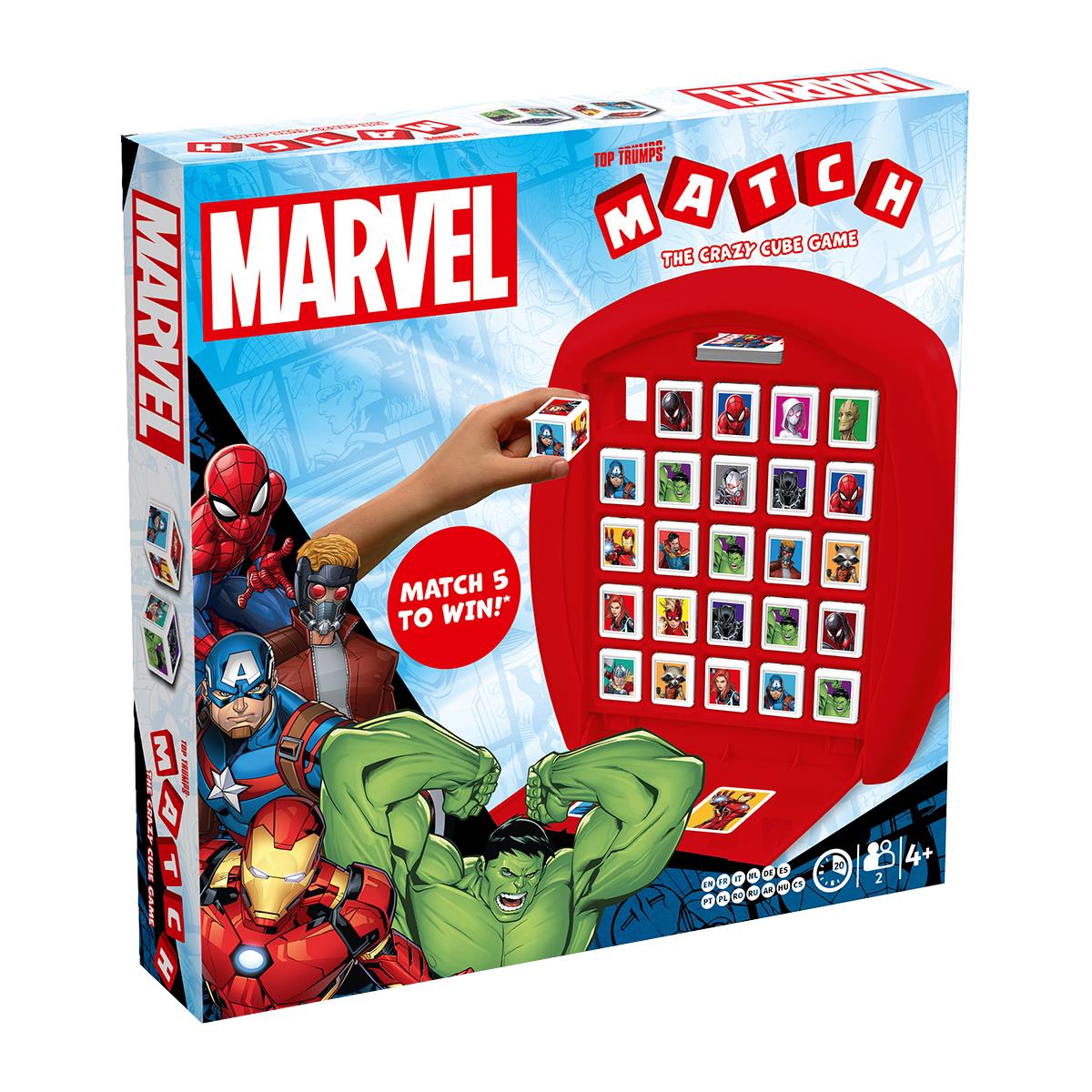 Marvel Top Trumps Match - The Crazy Cube Game - Trò Chơi Xếp Hình Khối Siêu Anh Hùng Marvel - Winning Moves - Hình ảnh sản phẩm