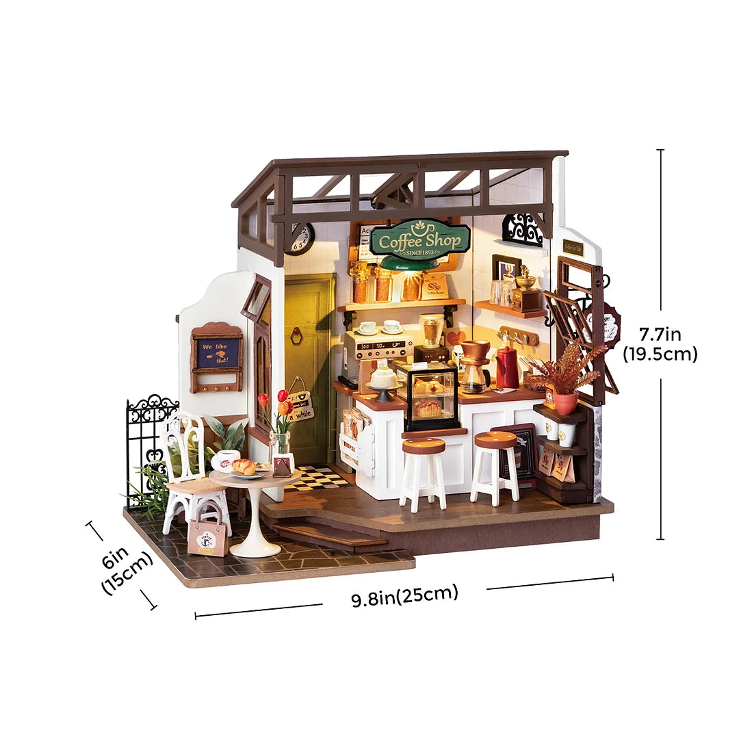 Rolife Flavory Cafe DIY Miniature House Kit DG162 - Mô hình nhà gỗ DIY quán cà phê cổ điển - Rolife
