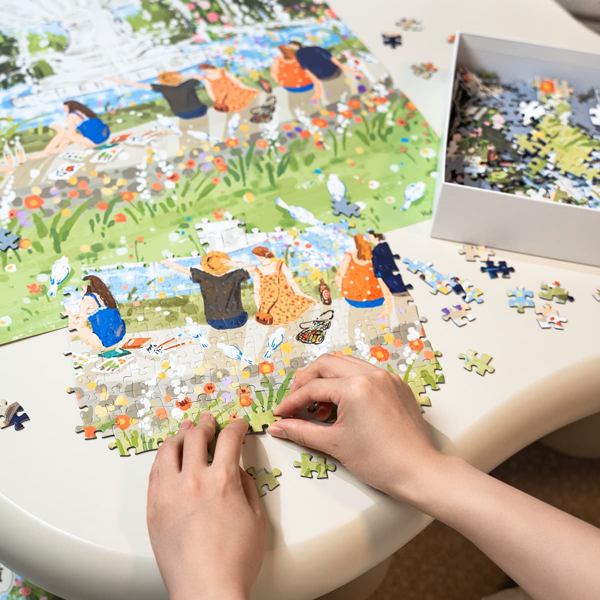 Rolife 1000 Piece Jigsaw Puzzle - Afternoon Fountain PT001 - Bộ Ghép Hình 1000 Mảnh - Rolife