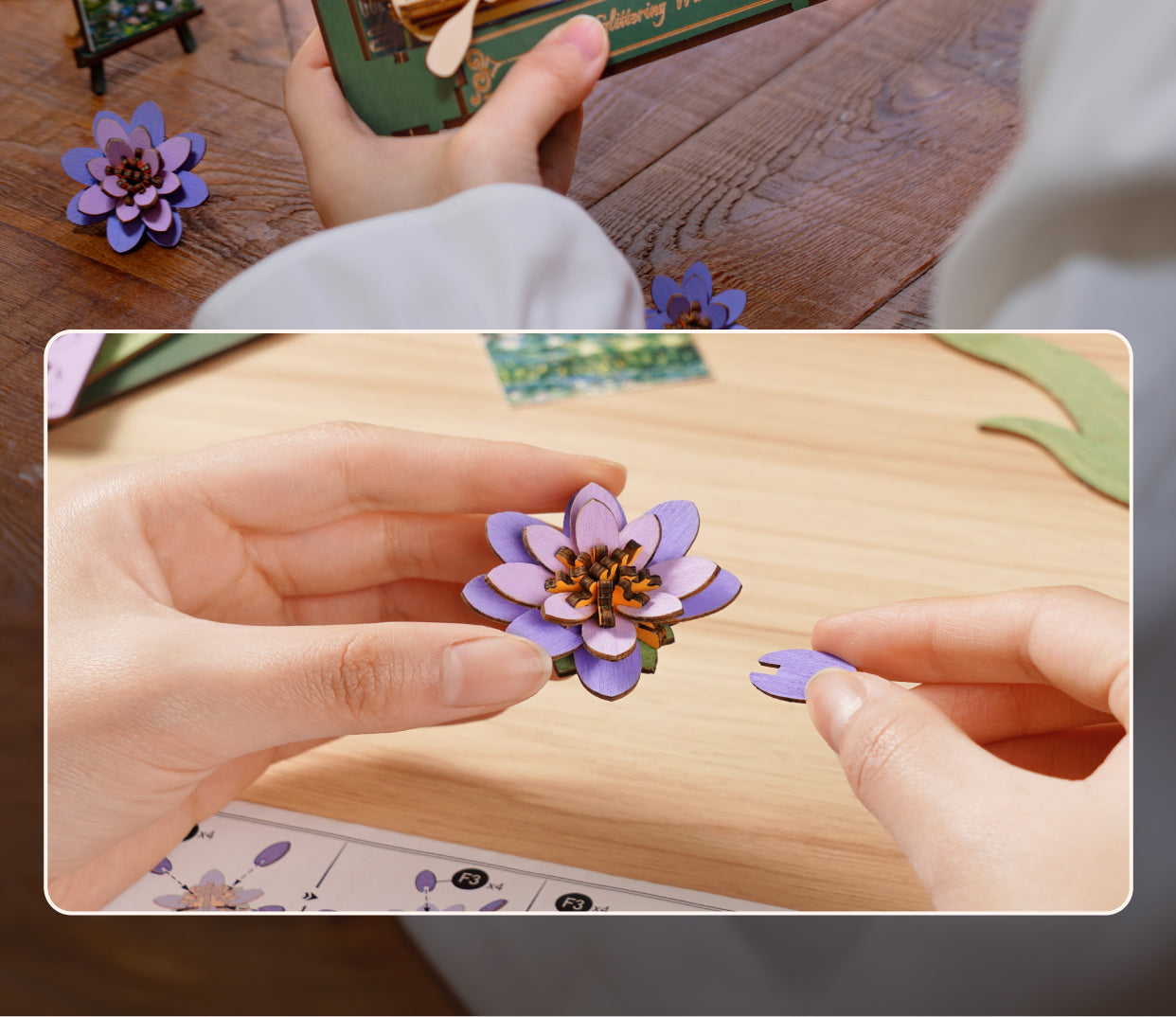 Rowood 3D Wooden Puzzle - Glittering Water Lily - Mô hình lắp ráp gỗ 3D - Rolife TH001