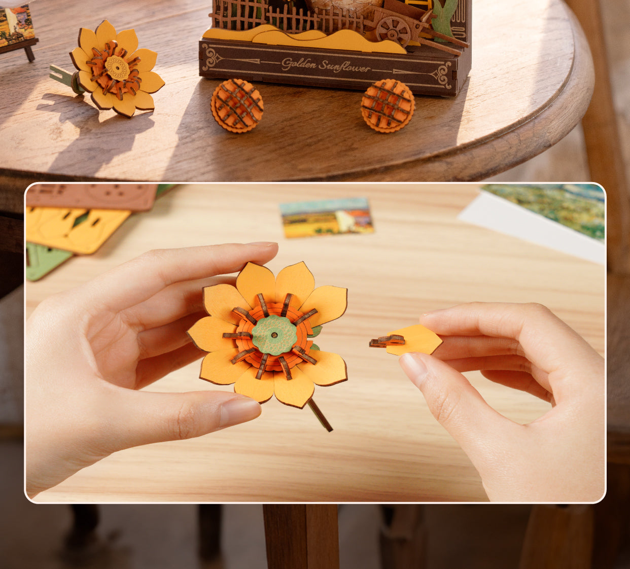 Rowood 3D Wooden Puzzle - Golden Sunflower TH002 - Mô hình lắp ráp gỗ 3D - Rolife