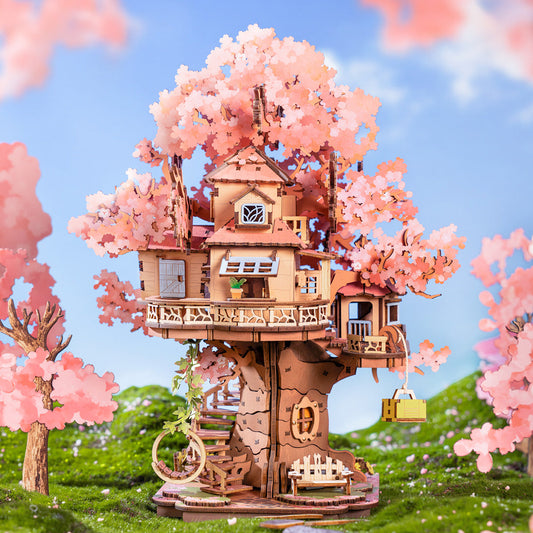 Rolife Sakura Tree House DIY 3D Puzzle TGS04 - Mô hình gỗ 3D lắp ráp - Rolife