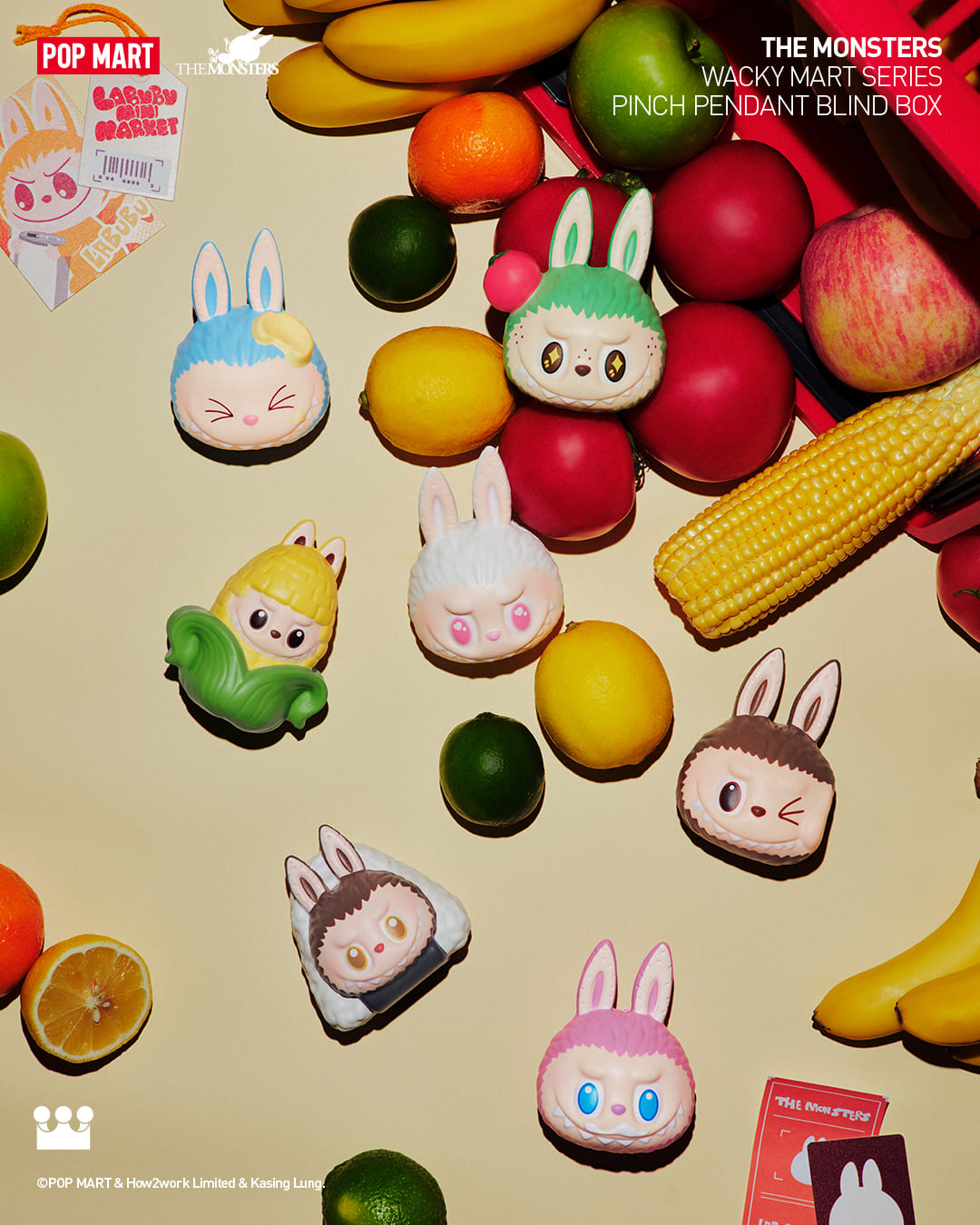 THE MONSTERS Wacky Mart Series-Pinch Pendant - Móc Khóa Labubu Bóp Mềm Blindbox - Pop Mart