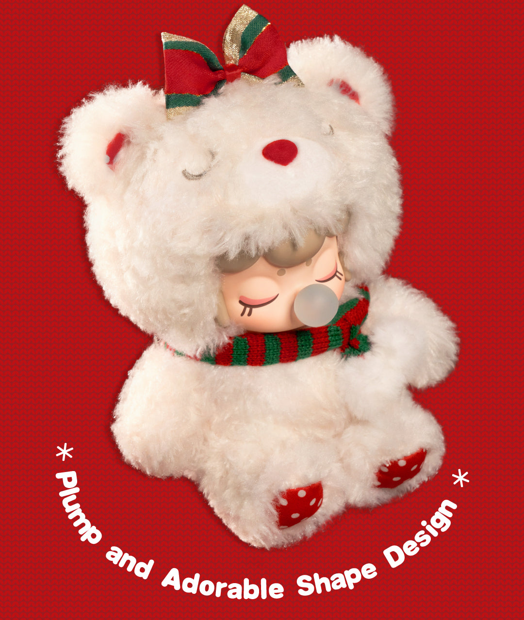 Rolife Christmas Bear Plush Pendant MN002 - Móc khóa gấu bông Giáng sinh - Rolife