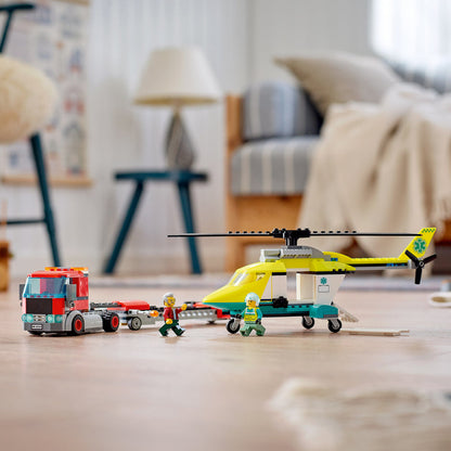 LEGO® City Rescue Helicopter Transport - Xe Tải Vận Chuyển Trực Thăng Cứu Hộ - LEGO 60343 - Hình ảnh bổ sung 5