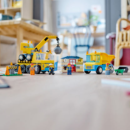 LEGO® City Construction Trucks and Wrecking Ball Crane - Bộ Đồ Chơi Xe Công Trình Và Cần Cẩu Phá Dỡ LEGO 60391 - Hình ảnh bổ sung 4