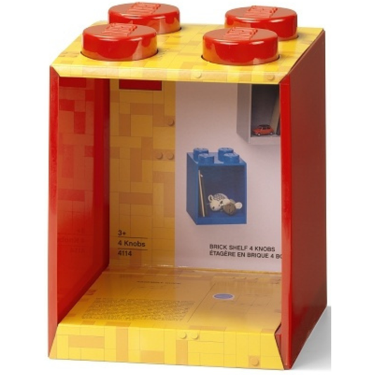 LEGO® 4-Stud Brick Shelf - Bright Red - Kệ Gạch 4 Nút Trang Trí - LEGO 41141730 - Hình ảnh sản phẩm