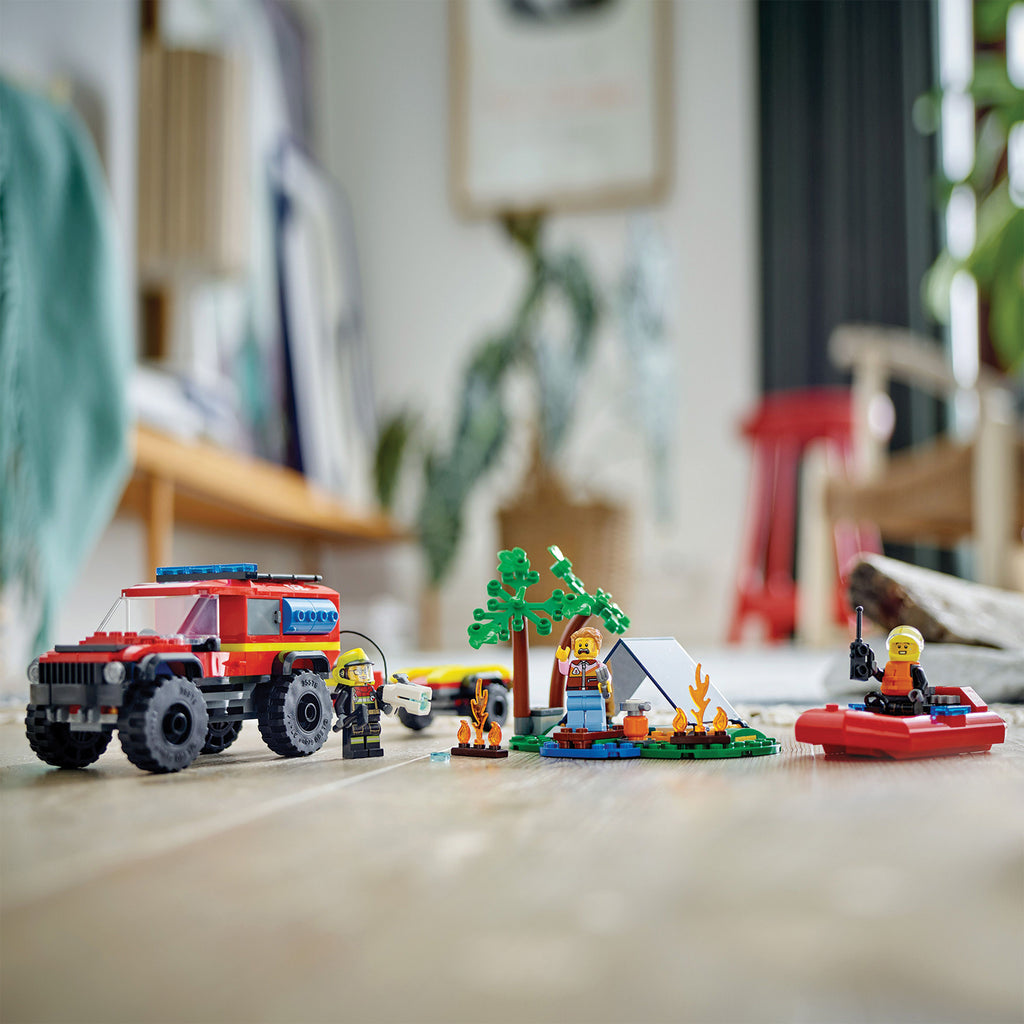 LEGO® City 4x4 Fire Truck with Rescue Boat - Đồ chơi lắp ráp Xe Cứu Hỏa & Thuyền Cứu Hộ - LEGO 60412 - Hình ảnh bổ sung 5