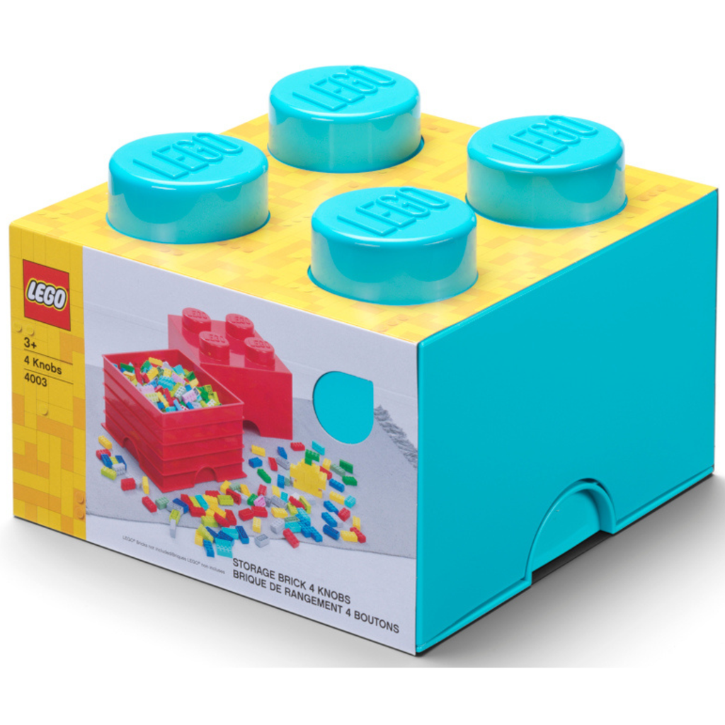 LEGO Storage Brick 4 Stud - Medium Azur - Hộp Đựng Gạch Đồ Chơi LEGO Chính Hãng - Hình ảnh sản phẩm