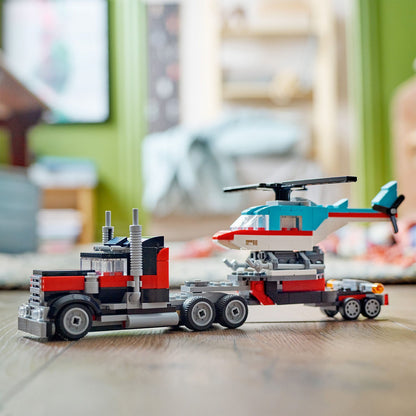 LEGO® Creator 3-in-1 Flatbed Truck with Helicopter - Đồ chơi lắp ráp Xe Tải Phẳng và Trực Thăng - LEGO 31146 - Hình ảnh bổ sung 5