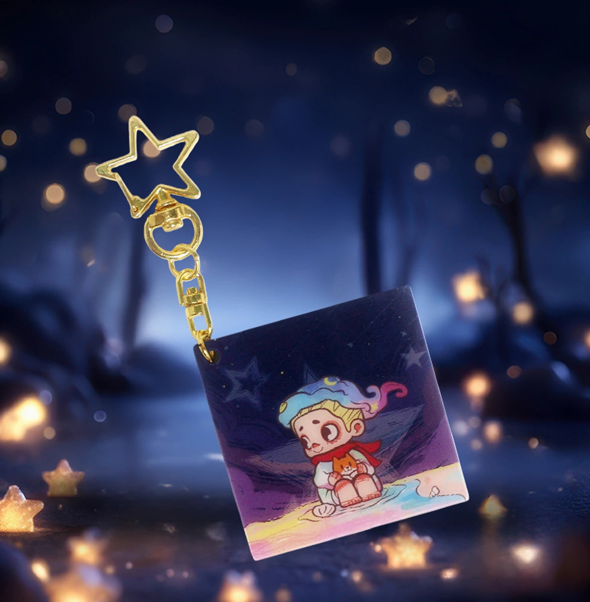 NOOK NIGHT SERIES LENTICULAR KEYCHAIN - SEA OF STARS - Móc khóa hiệu ứng 3D thấu kính - 52TOYS
