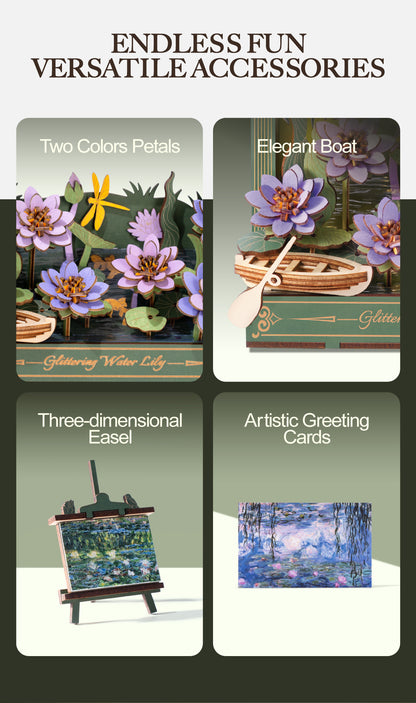 Rowood 3D Wooden Puzzle - Glittering Water Lily - Mô hình lắp ráp gỗ 3D - Rolife TH001