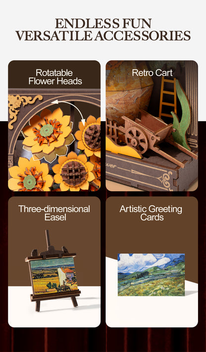 Rowood 3D Wooden Puzzle - Golden Sunflower TH002 - Mô hình lắp ráp gỗ 3D - Rolife