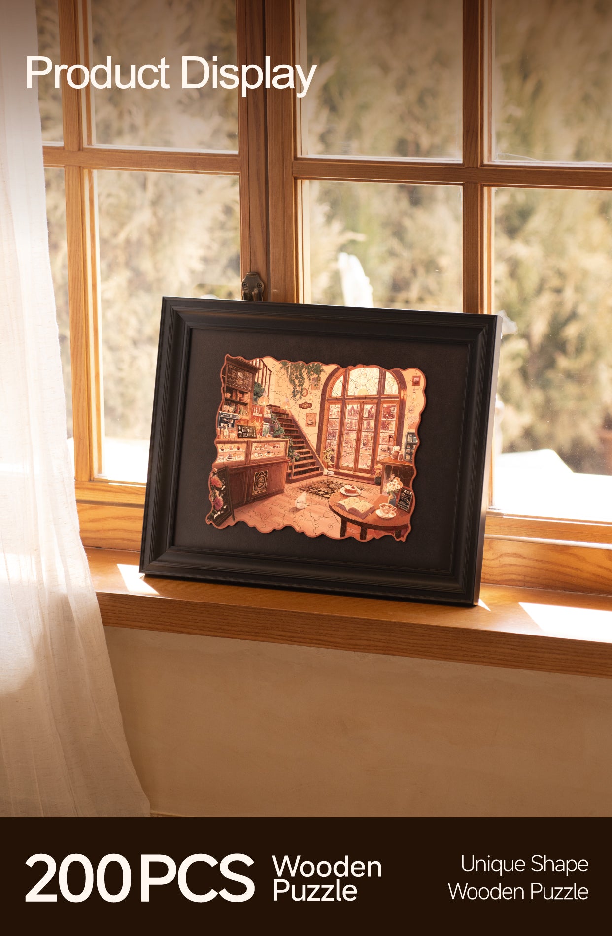 Rowood Cozy Winter Café Wooden Jigsaw Puzzle - Tranh ghép gỗ 3D - Rolife