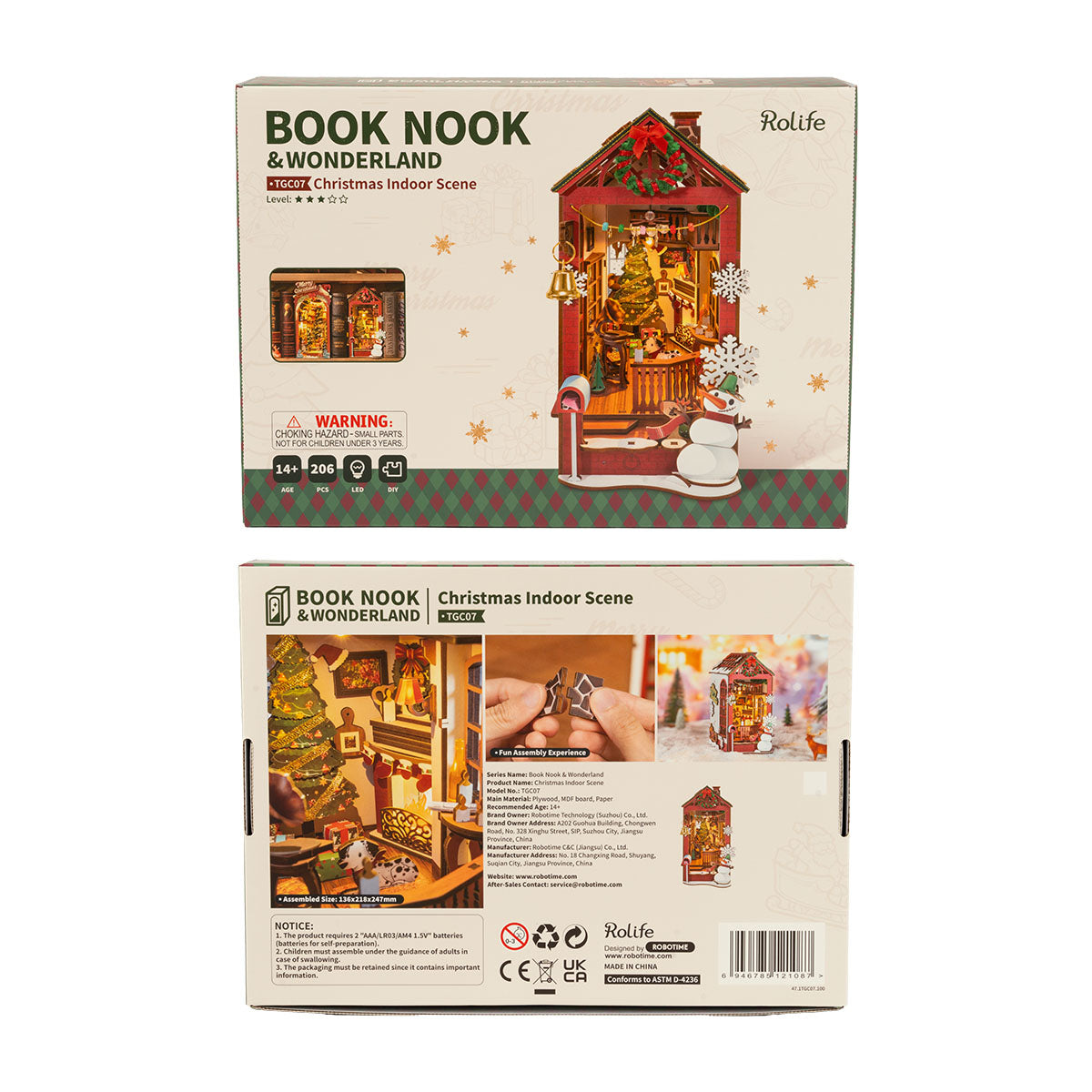 Rolife DIY Book Nook Insert - Christmas Indoor Scene TGC07 - Mô hình gỗ 3D lắp ráp - Rolife