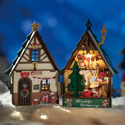 Rolife DIY Miniature House - Twinkling Christmas House DS036 - Mô hình nhà gỗ tí hon Giáng sinh - Rolife DS036