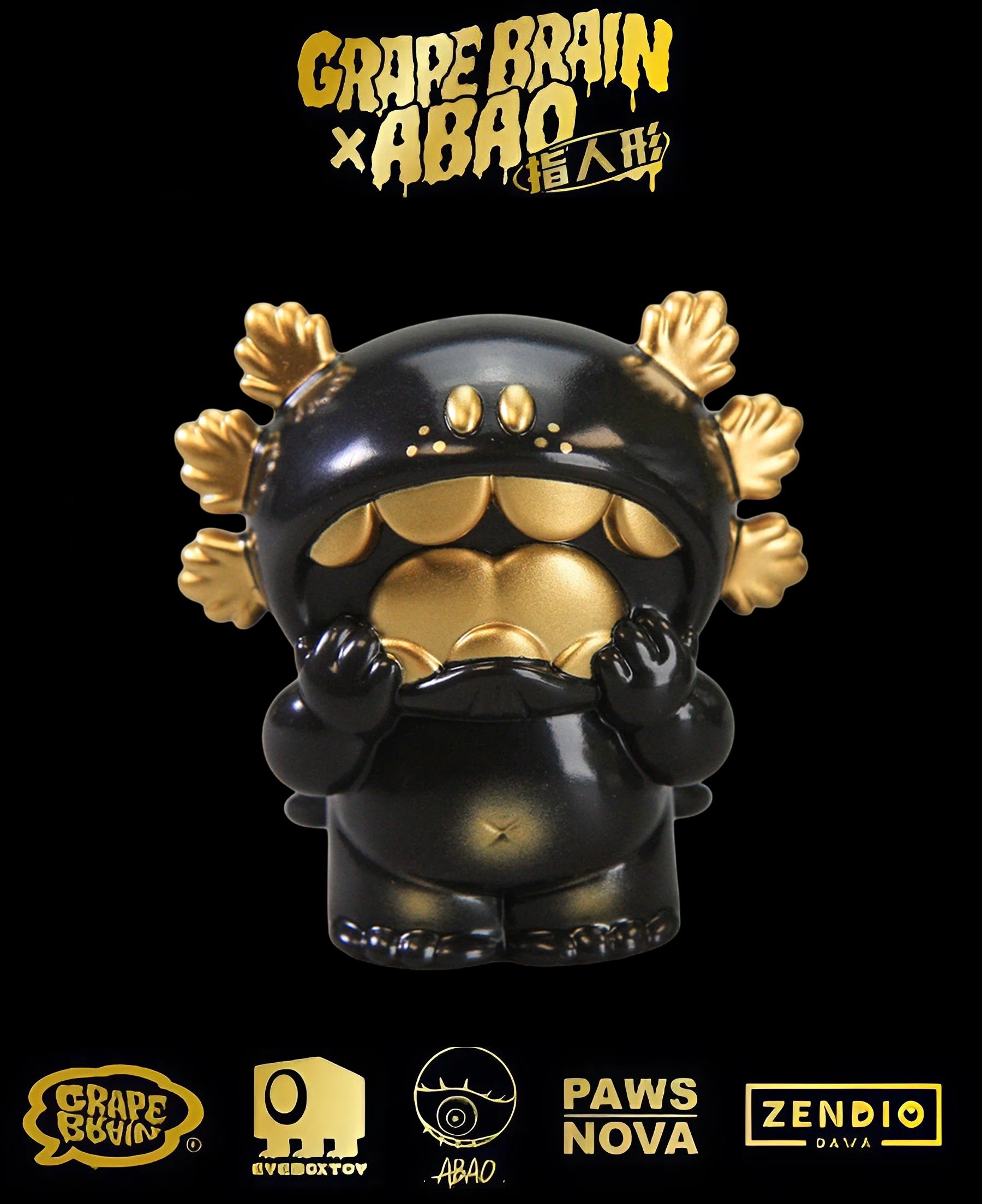 GRAPE BRAIN x ABAO BLACK AND GOLD BLINDBOX - Mô Hình Art Toy Sưu Tầm Chính Hãng - Grape Brain - Hình ảnh bổ sung 4