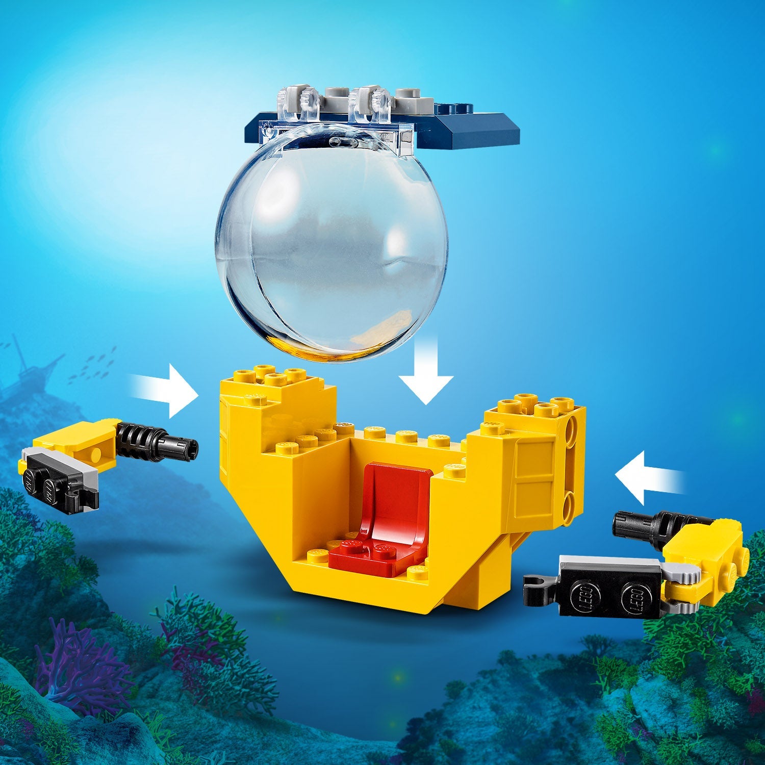 LEGO® City Ocean Mini-Submarine - Tàu Ngầm Mini Thám Hiểm Đại Dương - LEGO 60263 LEGO - ảnh 3 - Lego