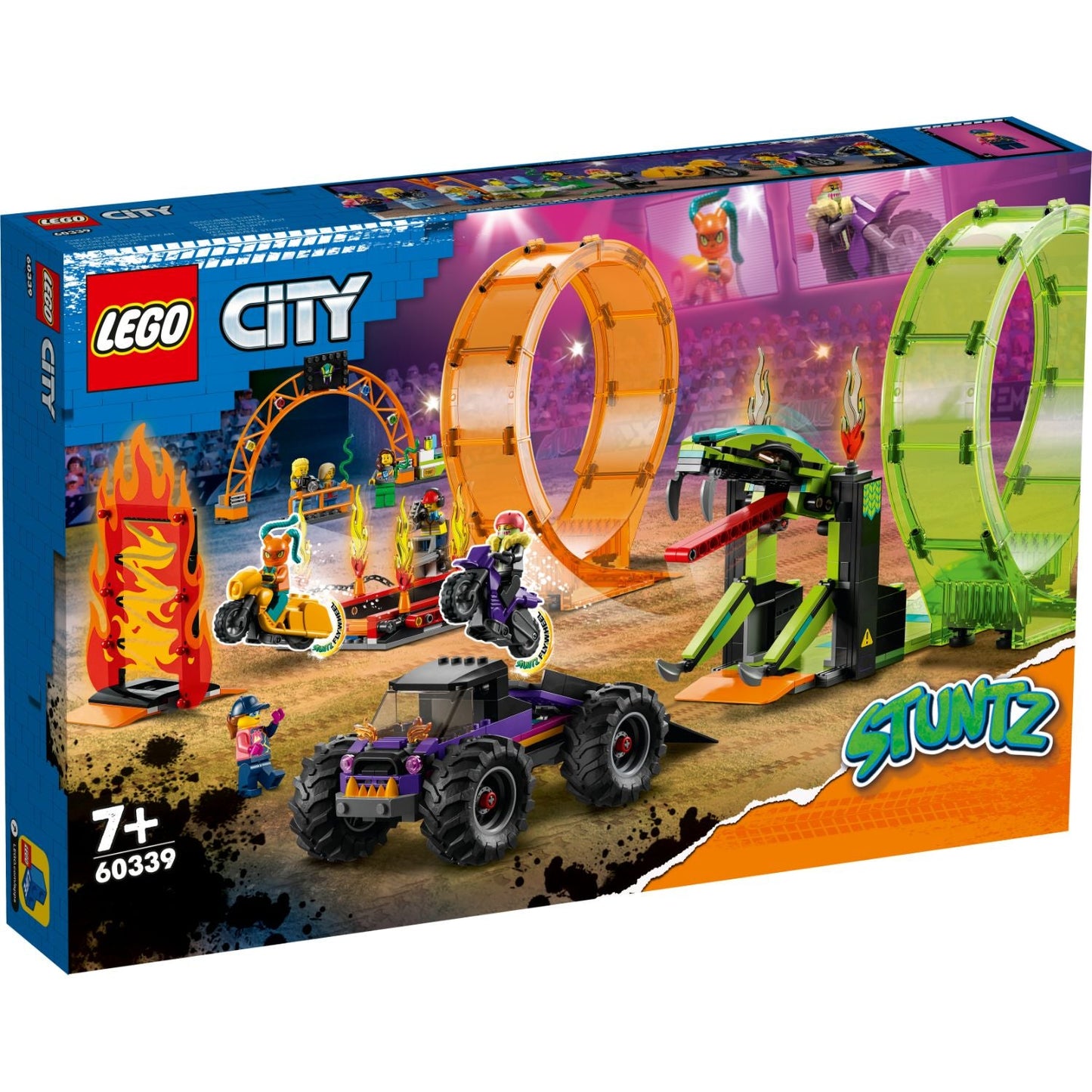 LEGO® City Double Loop Stunt Arena - Đồ chơi lắp ráp Đấu trường Biểu diễn Mô tô Kép - LEGO 60339 - Hình ảnh sản phẩm