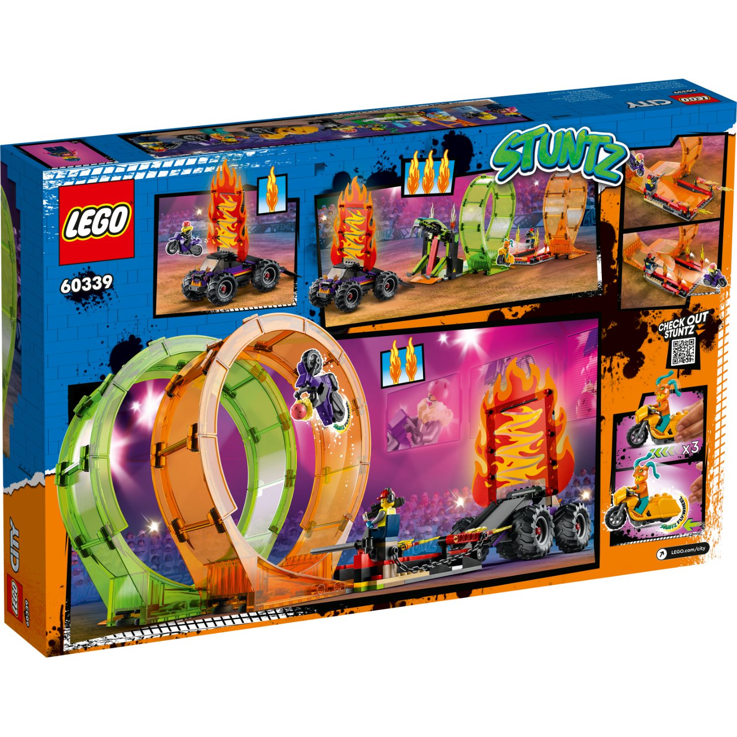 LEGO® City Double Loop Stunt Arena - Đồ chơi lắp ráp Đấu trường Biểu diễn Mô tô Kép - LEGO 60339 - Góc nhìn khác 3