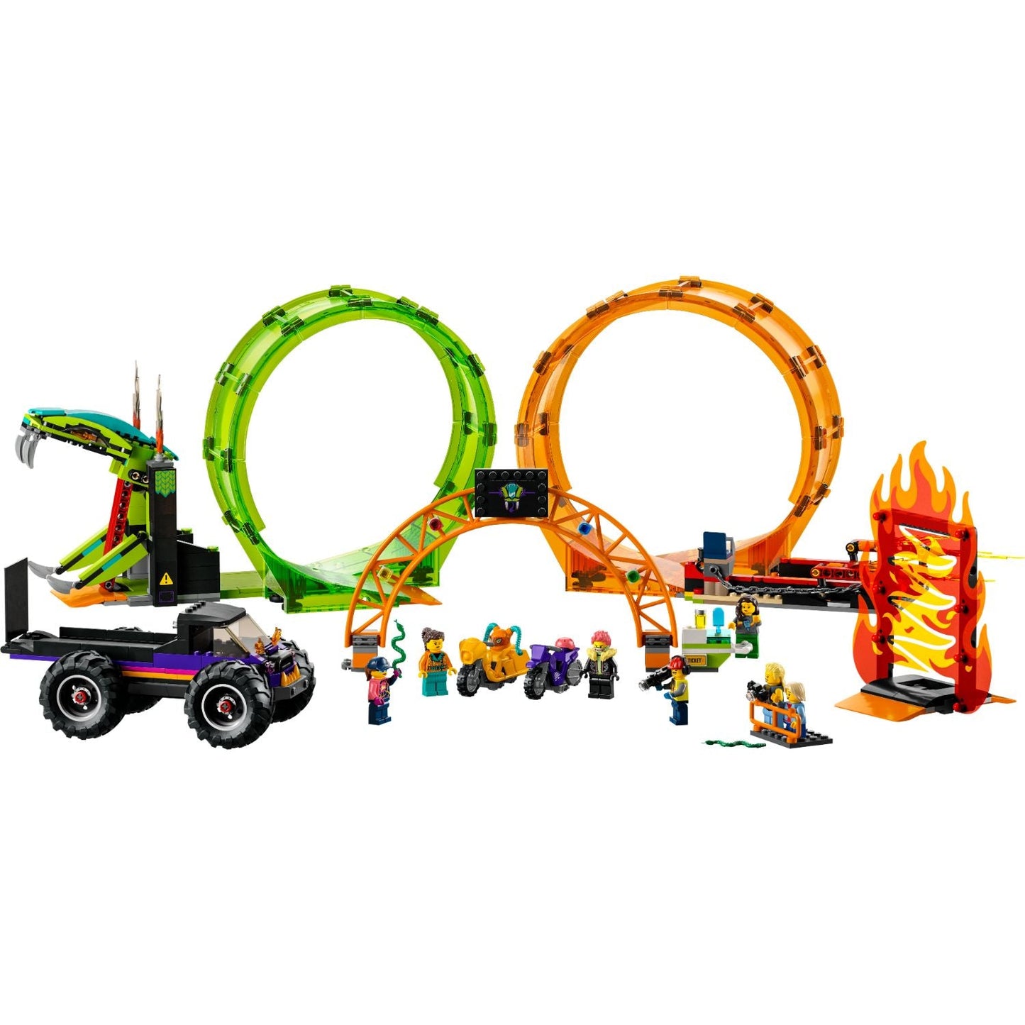 LEGO® City Double Loop Stunt Arena - Đồ chơi lắp ráp Đấu trường Biểu diễn Mô tô Kép - LEGO 60339 - Hình ảnh chi tiết 2