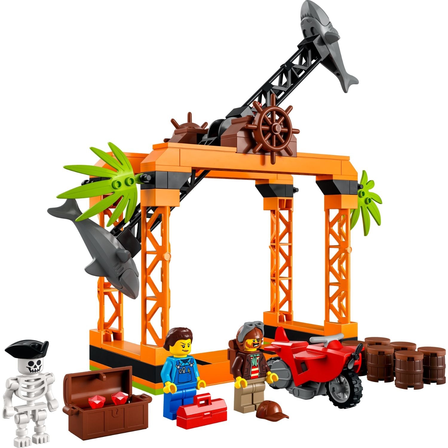 LEGO® City The Shark Attack Stunt Challenge - Đồ Chơi Lắp Ráp Mô Tô Nhào Lộn 60342 - Hình ảnh chi tiết 2