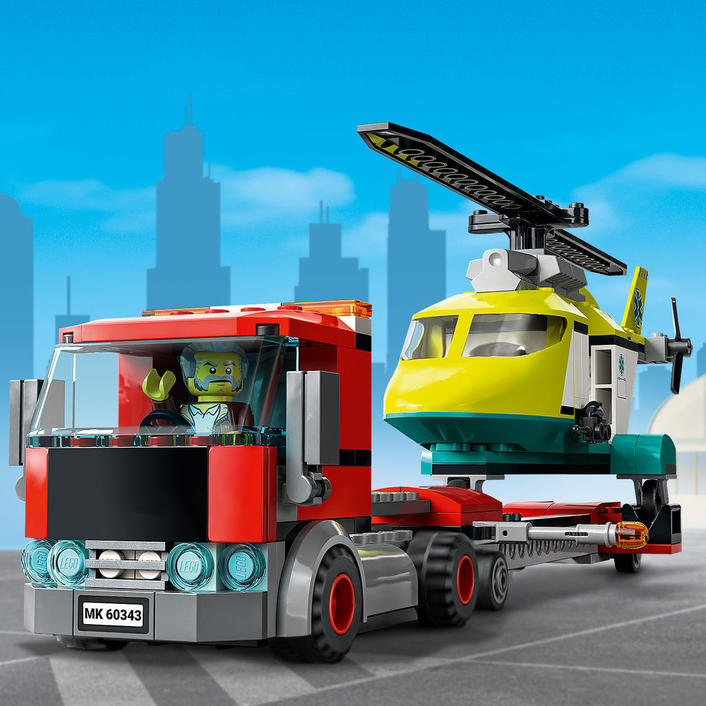 LEGO® City Rescue Helicopter Transport - Xe Tải Vận Chuyển Trực Thăng Cứu Hộ - LEGO 60343 - Hình ảnh bổ sung 7