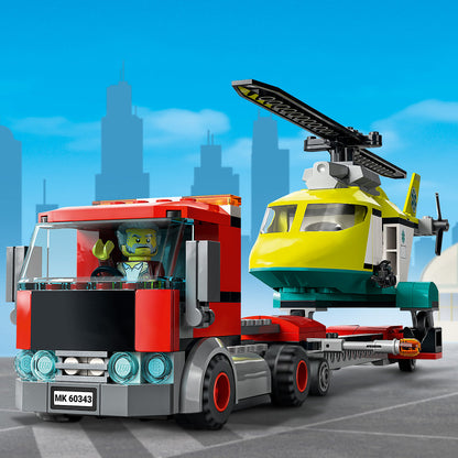 LEGO® City Rescue Helicopter Transport - Xe Tải Vận Chuyển Trực Thăng Cứu Hộ - LEGO 60343 - Hình ảnh bổ sung 7