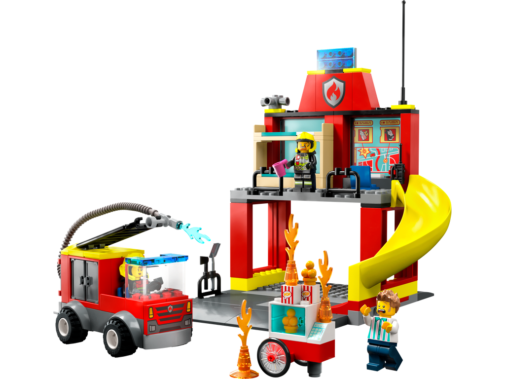 LEGO® City Fire Station and Fire Truck - Bộ Đồ Chơi Lắp Ráp Trạm Cứu Hỏa và Xe Cứu Hỏa - LEGO 60375 - Hình ảnh chi tiết 2