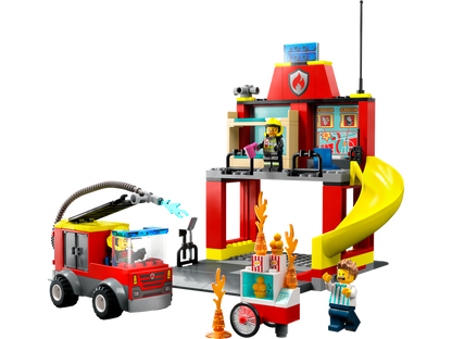 LEGO® City Fire Station and Fire Truck - Bộ Đồ Chơi Lắp Ráp Trạm Cứu Hỏa và Xe Cứu Hỏa - LEGO 60375 - Hình ảnh chi tiết 2