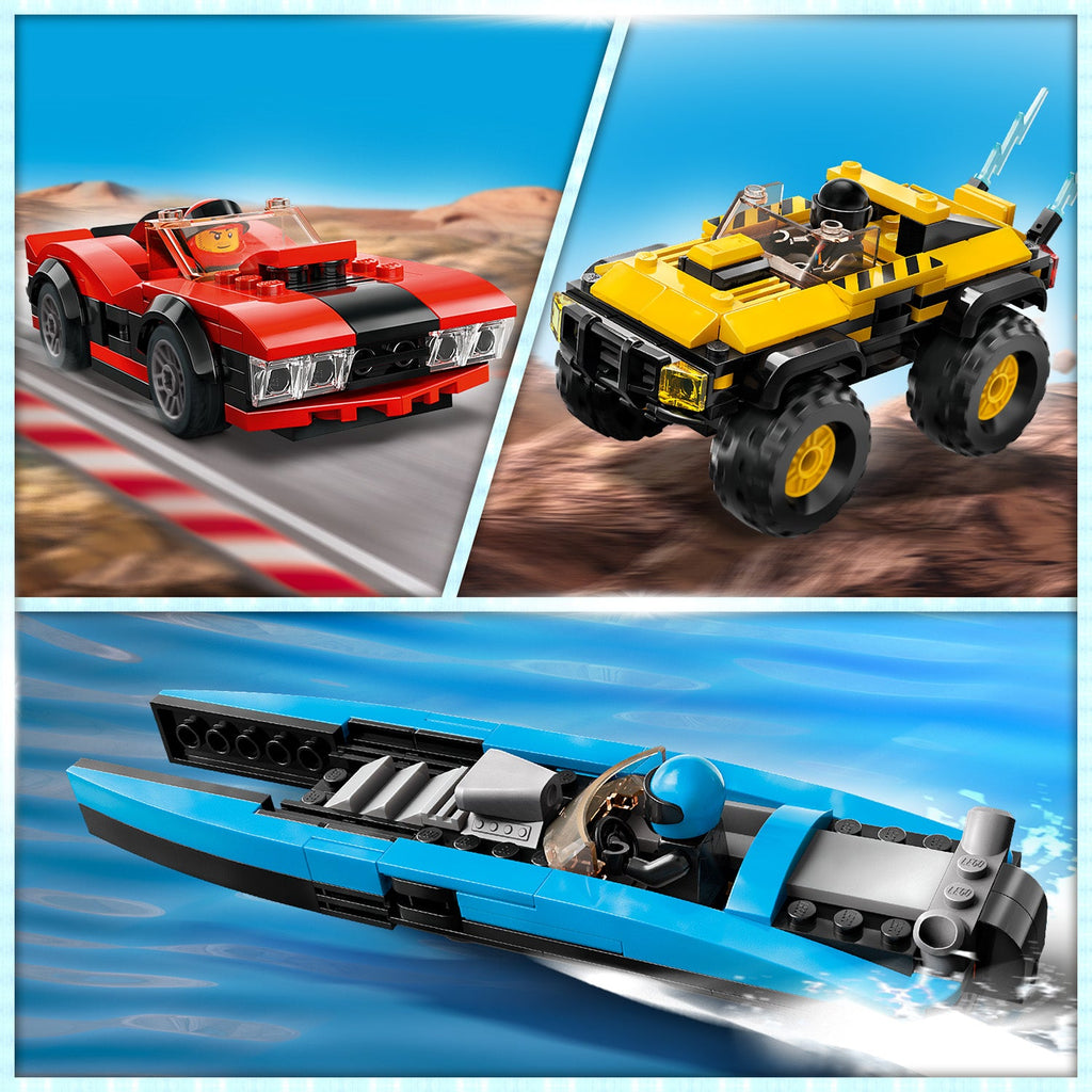 LEGO® City Combo Race Pack - Bộ Đồ Chơi Xe Đua 3 Trong 1 - LEGO 60395 - Góc nhìn khác 3