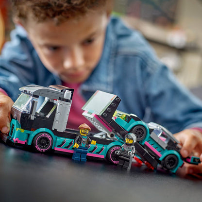 LEGO® City Race Car and Car Carrier Truck - Bộ Đồ Chơi Xe Đua Và Xe Tải Chở Xe - LEGO 60406 - Hình ảnh bổ sung 6