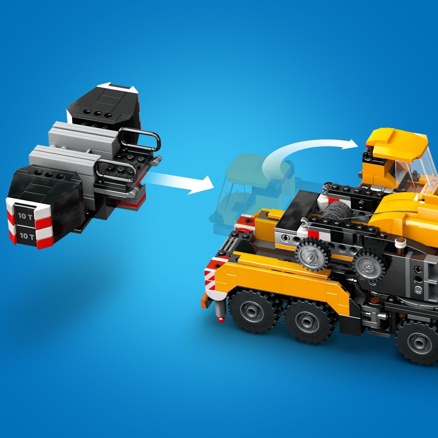 LEGO® City Yellow Mobile Construction Crane - Xe Cần Cẩu Xây Dựng Di Động - LEGO 60409 - Hình ảnh bổ sung 8