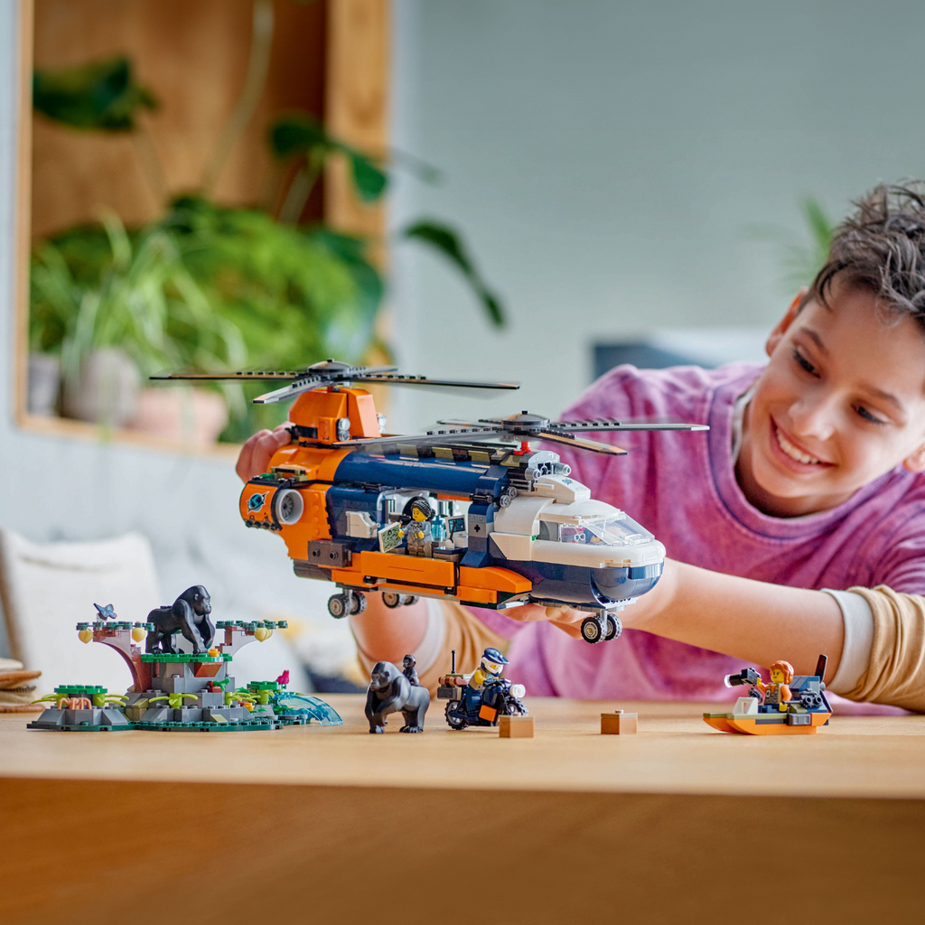 LEGO® City Jungle Explorer Helicopter at Base Camp - Bộ Đồ Chơi Trực Thăng Thám Hiểm Rừng Sâu LEGO 60437 - Hình ảnh bổ sung 4
