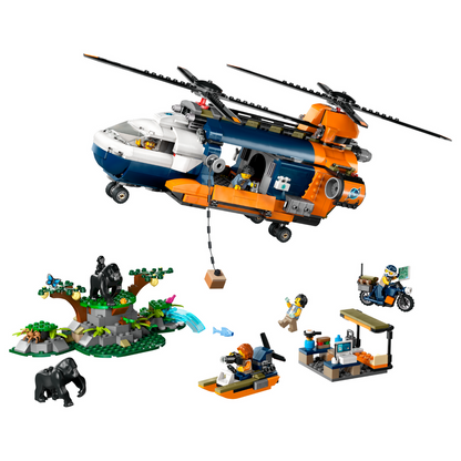 LEGO® City Jungle Explorer Helicopter at Base Camp - Bộ Đồ Chơi Trực Thăng Thám Hiểm Rừng Sâu LEGO 60437 - Hình ảnh chi tiết 2