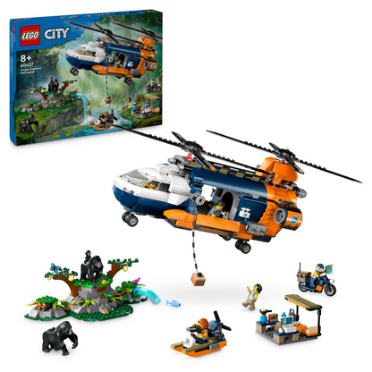 LEGO® City Jungle Explorer Helicopter at Base Camp - Bộ Đồ Chơi Trực Thăng Thám Hiểm Rừng Sâu LEGO 60437