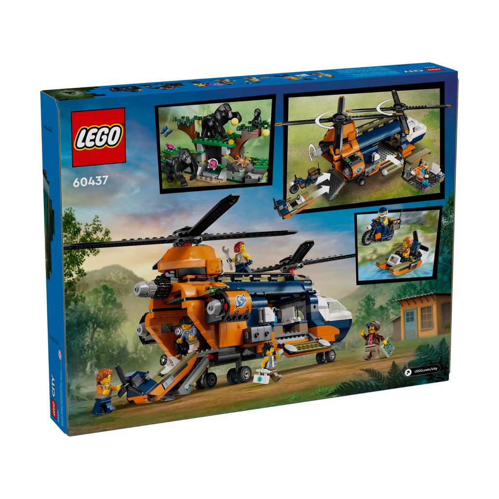 LEGO® City Jungle Explorer Helicopter at Base Camp - Bộ Đồ Chơi Trực Thăng Thám Hiểm Rừng Sâu LEGO 60437 LEGO - ảnh 4 - Build