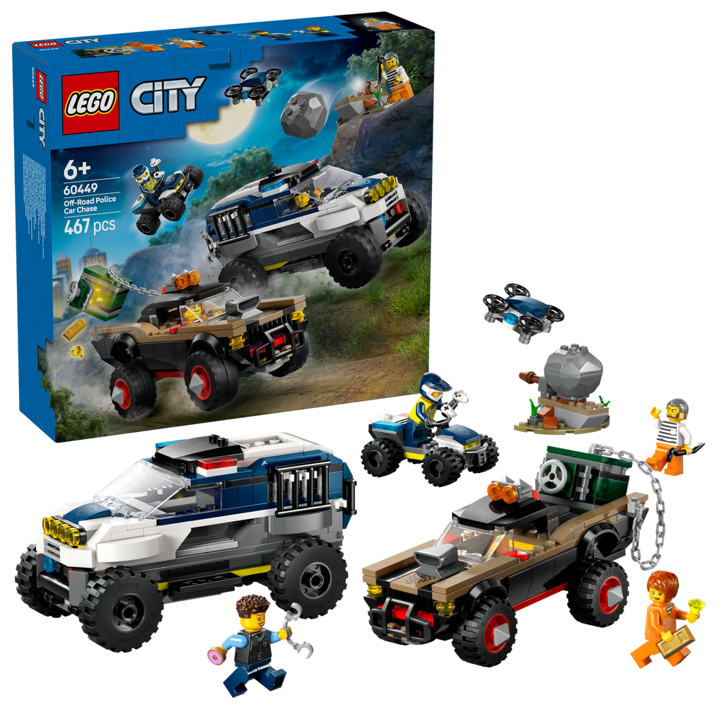 LEGO® City Off-Road Police Car Chase - Bộ Lắp Ráp Xe Cảnh Sát Địa Hình 60449 - LEGO