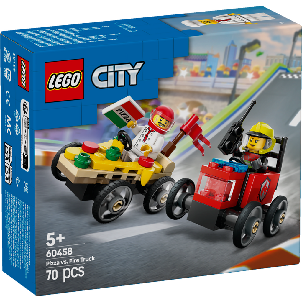 LEGO® City Pizza vs. Fire Truck Race Car Pack - Bộ Lắp Ráp Xe Đua Soapbox Sáng Tạo - LEGO 60458 - Hình ảnh sản phẩm