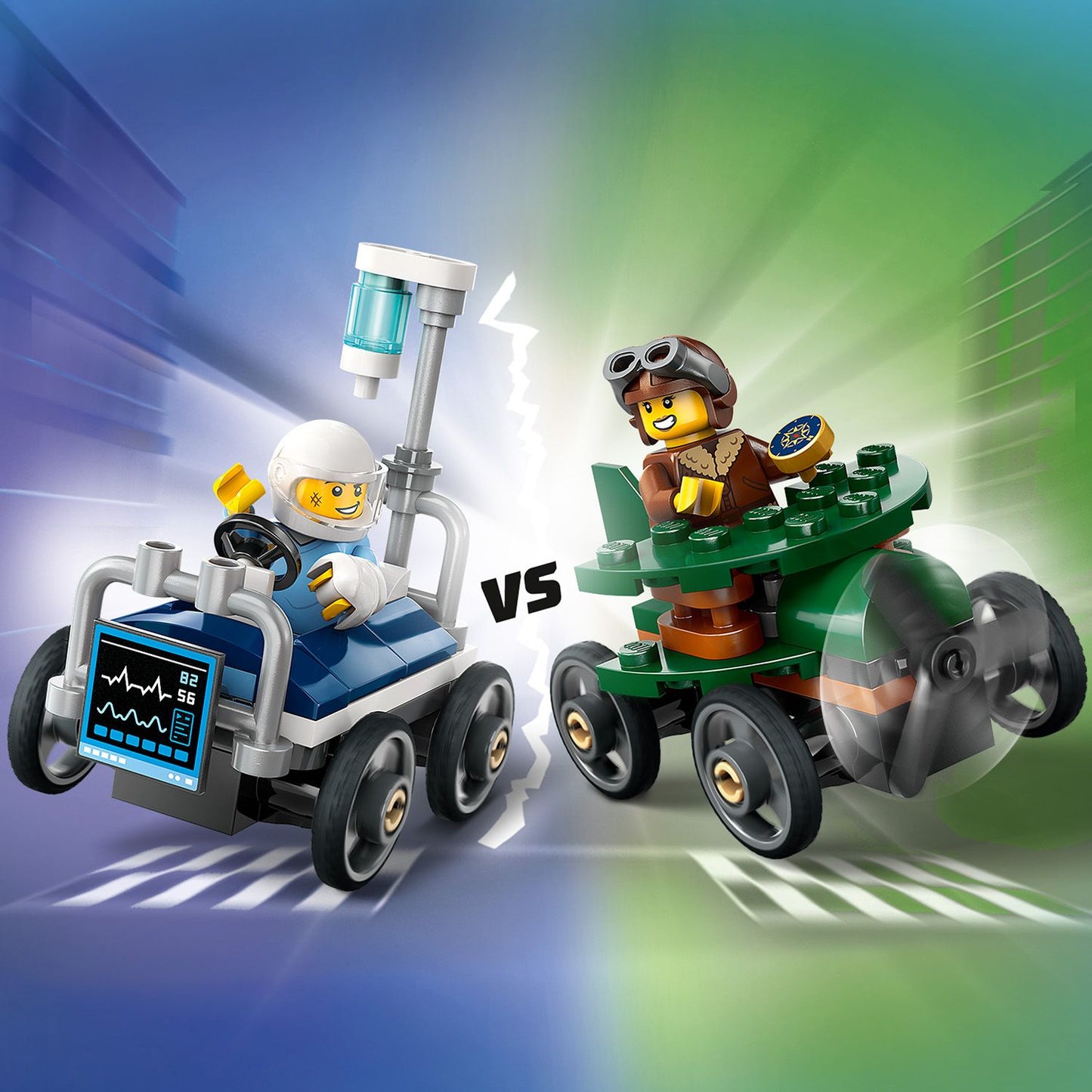 LEGO® City Airplane vs. Hospital Bed Race Car Pack - Bộ Lắp Ráp Xe Đua Độc Đáo - LEGO 60459 - Hình ảnh bổ sung 6