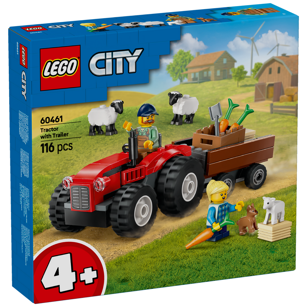 LEGO® City Red Farm Tractor with Trailer & Sheep - Bộ Đồ Chơi Xe Kéo Nông Trại Đỏ Và Cừu (60461) - LEGO City - Hình ảnh sản phẩm