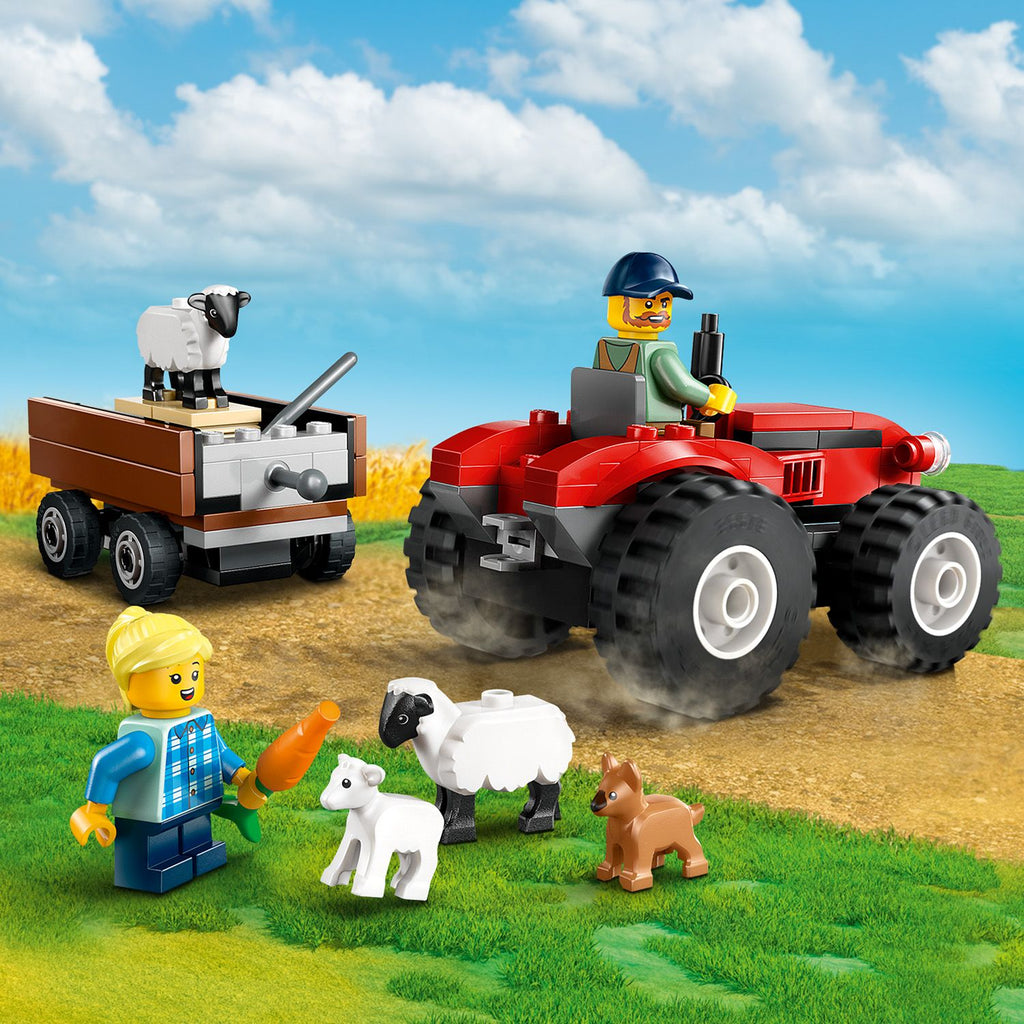 LEGO® City Red Farm Tractor with Trailer & Sheep - Bộ Đồ Chơi Xe Kéo Nông Trại Đỏ Và Cừu (60461) - LEGO City - Hình ảnh bổ sung 7