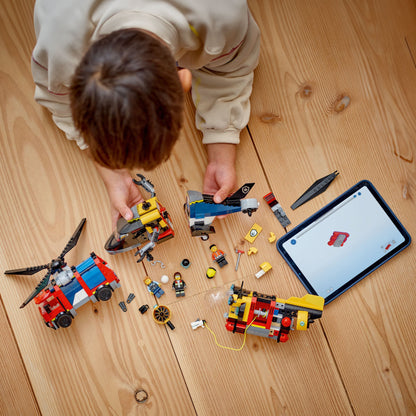 LEGO® City Helicopter, Fire Truck & Submarine Remix - Bộ Đồ Chơi Lắp Ráp Cứu Hộ 3 Trong 1 LEGO 60462 - Góc nhìn khác 3