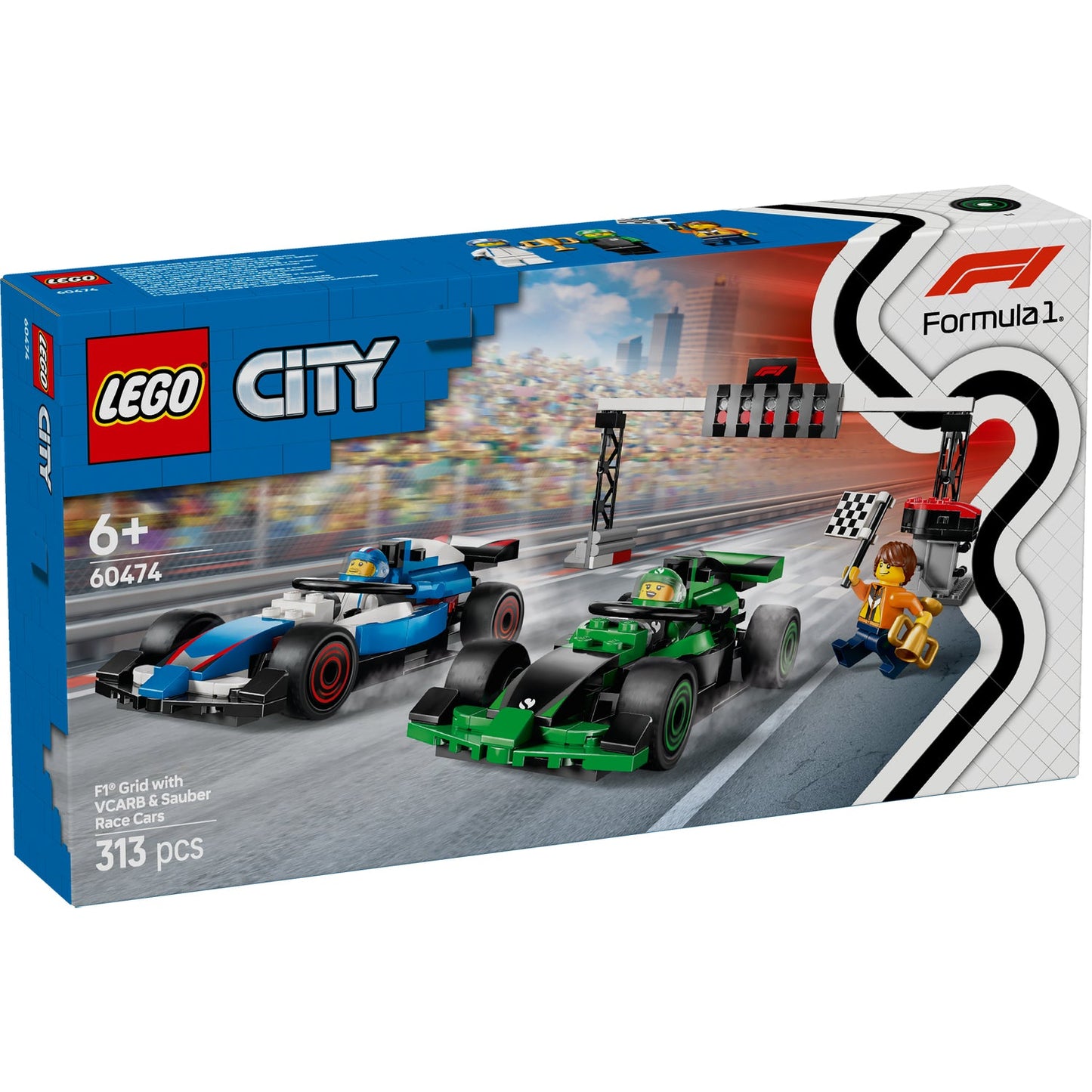 LEGO® City F1® Grid with VCARB & Sauber Race Cars - Bộ Lắp Ráp Xe Đua Công Thức 1 - LEGO 60474 - Hình ảnh sản phẩm
