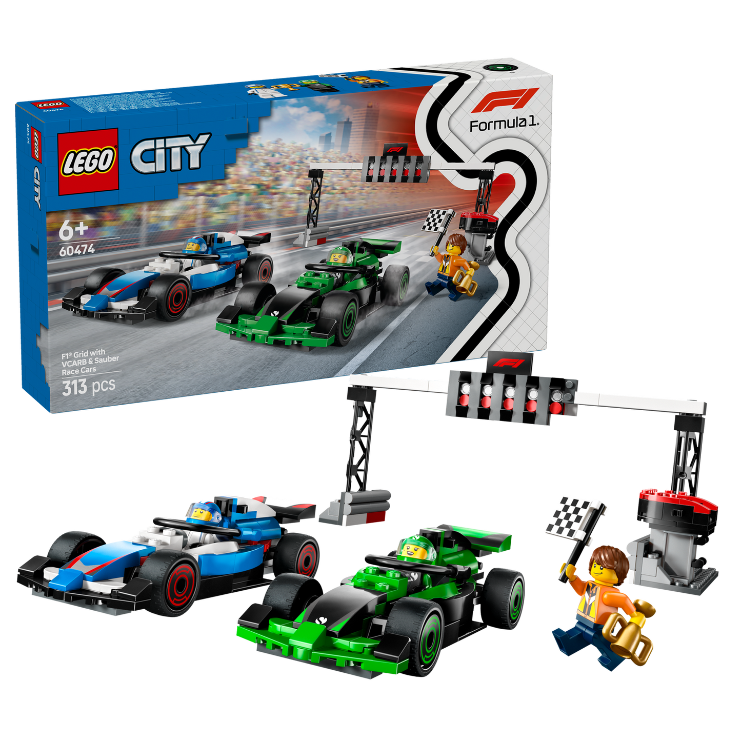 LEGO® City F1® Grid with VCARB & Sauber Race Cars - Bộ Lắp Ráp Xe Đua Công Thức 1 - LEGO 60474 - Hình ảnh bổ sung 9