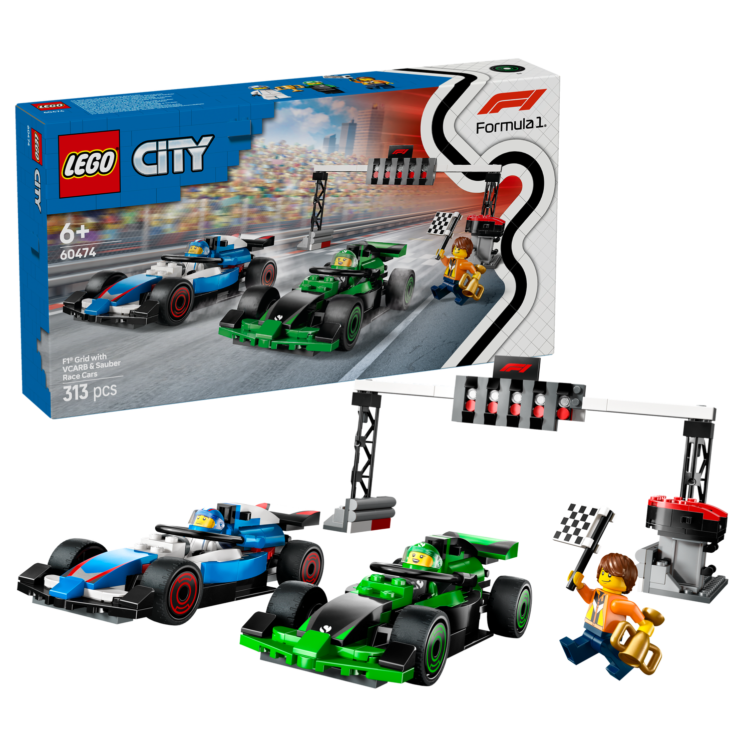 LEGO® City F1® Grid with VCARB & Sauber Race Cars - Bộ Lắp Ráp Xe Đua Công Thức 1 - LEGO 60474 - Hình ảnh bổ sung 9