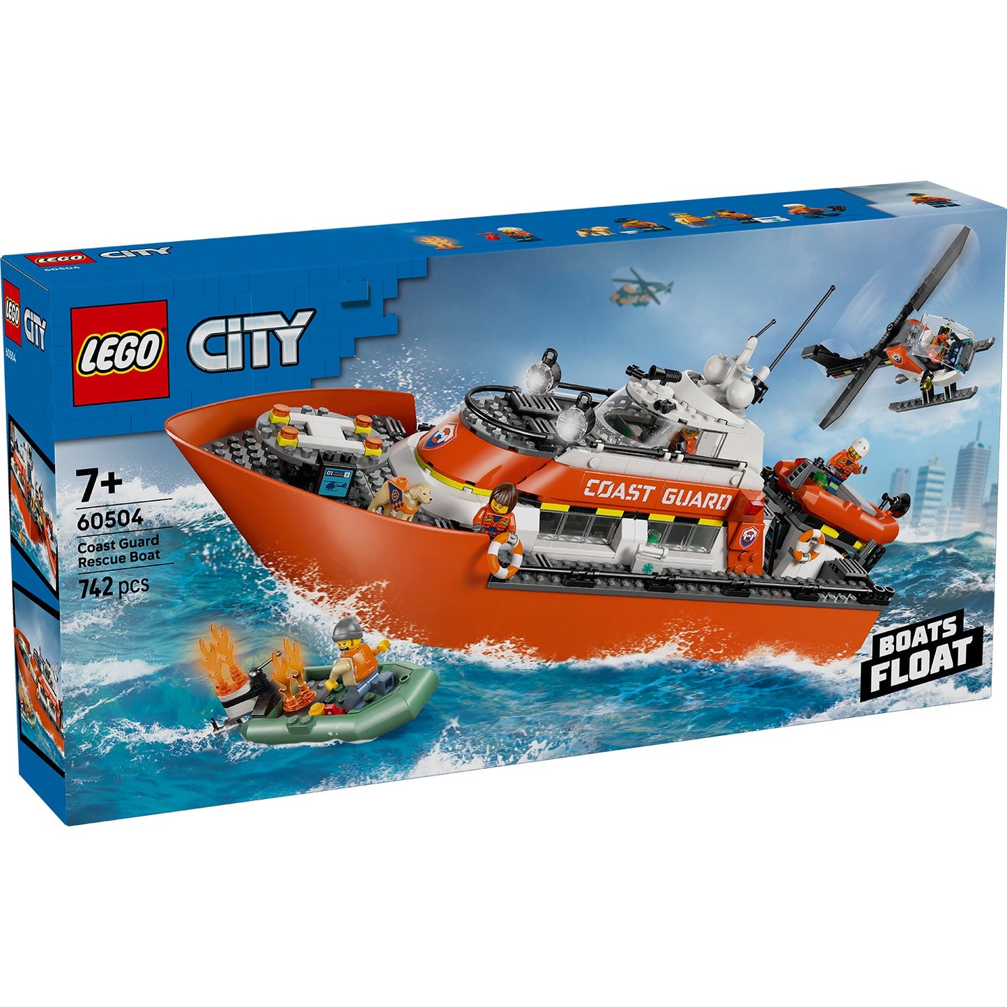 LEGO® City Coast Guard Rescue Boat & Helicopter - Bộ Đồ Chơi Thuyền Cứu Hộ & Trực Thăng 60504 - LEGO - Hình ảnh sản phẩm