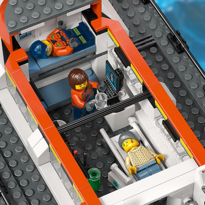 LEGO® City Coast Guard Rescue Boat & Helicopter - Bộ Đồ Chơi Thuyền Cứu Hộ & Trực Thăng 60504 - LEGO