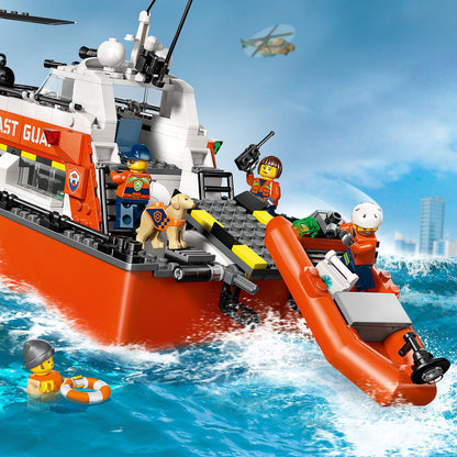 LEGO® City Coast Guard Rescue Boat & Helicopter - Bộ Đồ Chơi Thuyền Cứu Hộ & Trực Thăng 60504 - LEGO