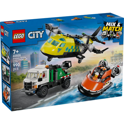 LEGO® City Airplane, Service Truck & Hovercraft Remix - Bộ Đồ Chơi Lắp Ráp Xe Cứu Hộ 3 Trong 1 - LEGO 60505 - Hình ảnh sản phẩm